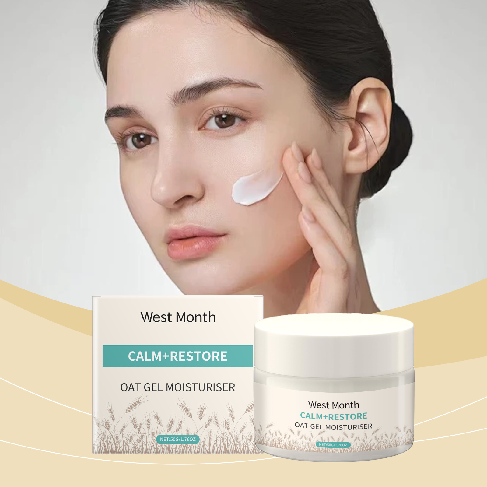 Skincare Oat - Увлажняющий крем для лица с овсом,